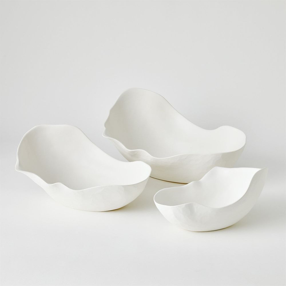 Horn Bowl-Matte White-Sm
