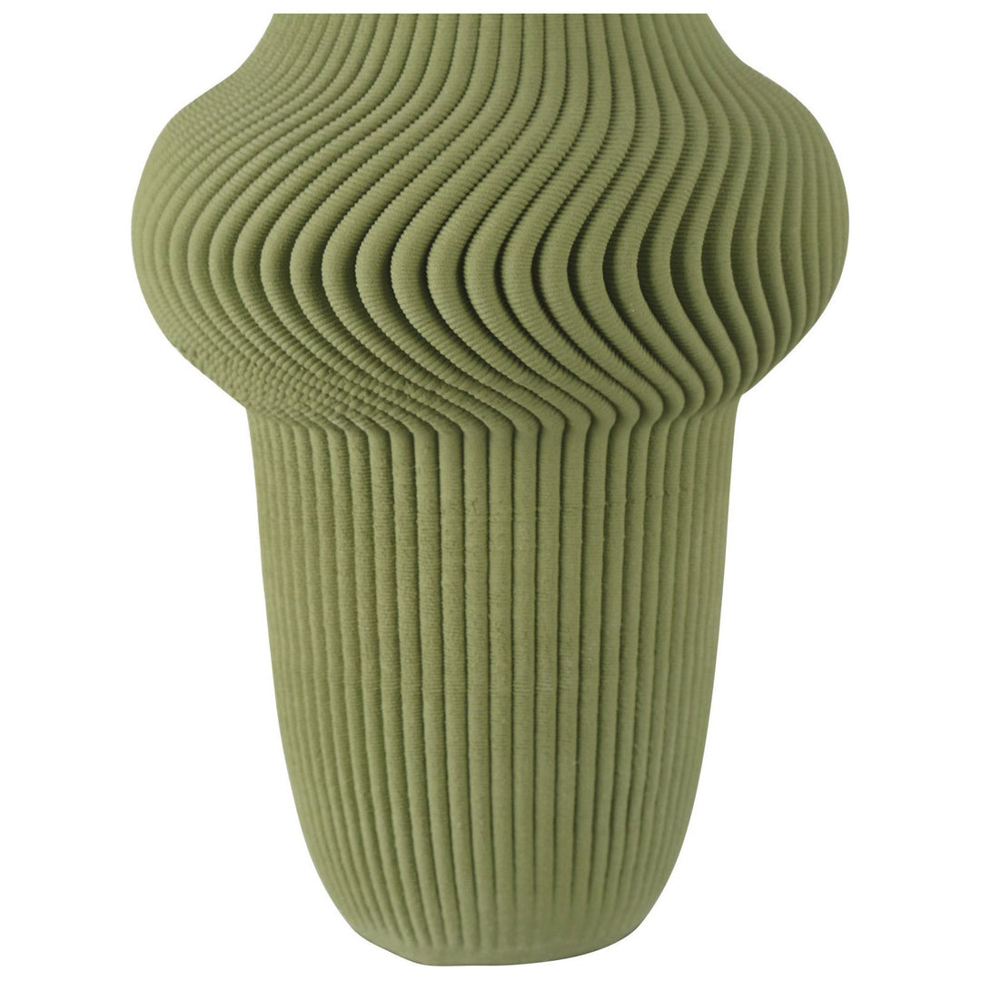 Green Plisse Large Vase