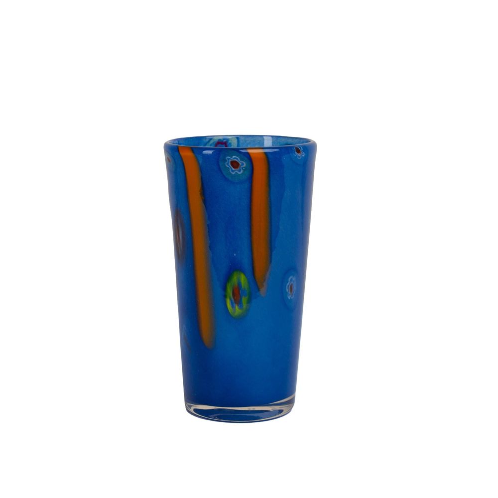 Torcello Millefiori /Stripes Hiball, Cobalt, Set of 4