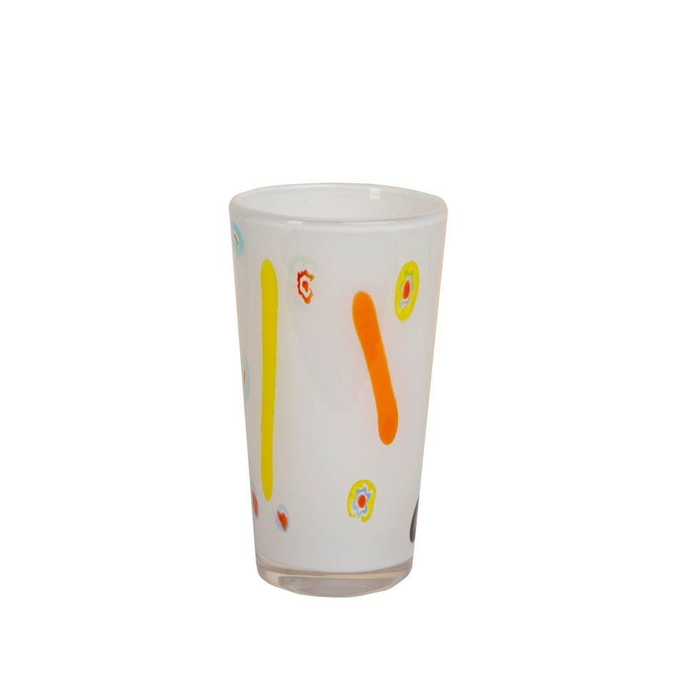 Torcello Millefiori /Stripes Hiball, White, Set of 4