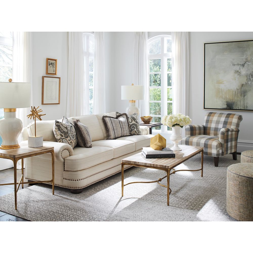 Coffee Tables Menlo Park Rectangular Cocktail Table With Stone Top - Montecito