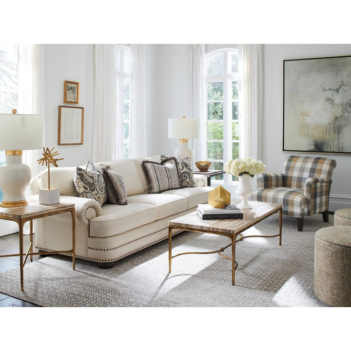 Coffee Tables Menlo Park Rectangular Cocktail Table With Stone Top - Montecito