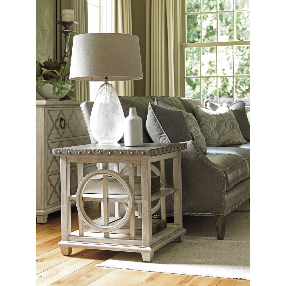 Side Tables Lewiston Square Lamp Table - Oyster