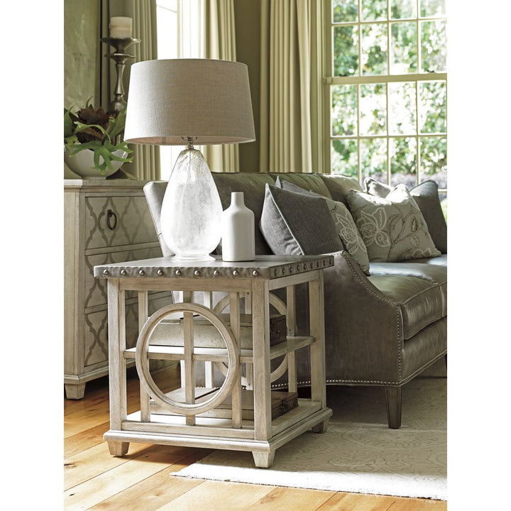 Side Tables Lewiston Square Lamp Table - Oyster