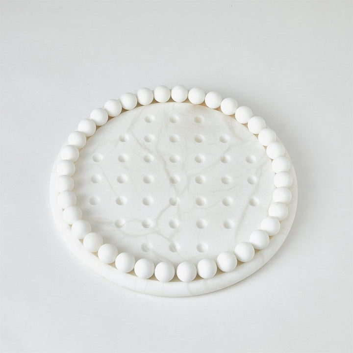Alabaster Solitaire Game Set-White