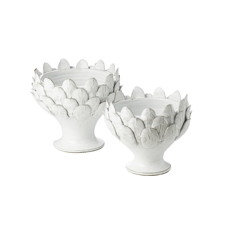 Artichoke Footed Centerpiece-ABIGAILS-ABIGAILS-717351-Decorative ObjectsWhite-Large-1-France and Son