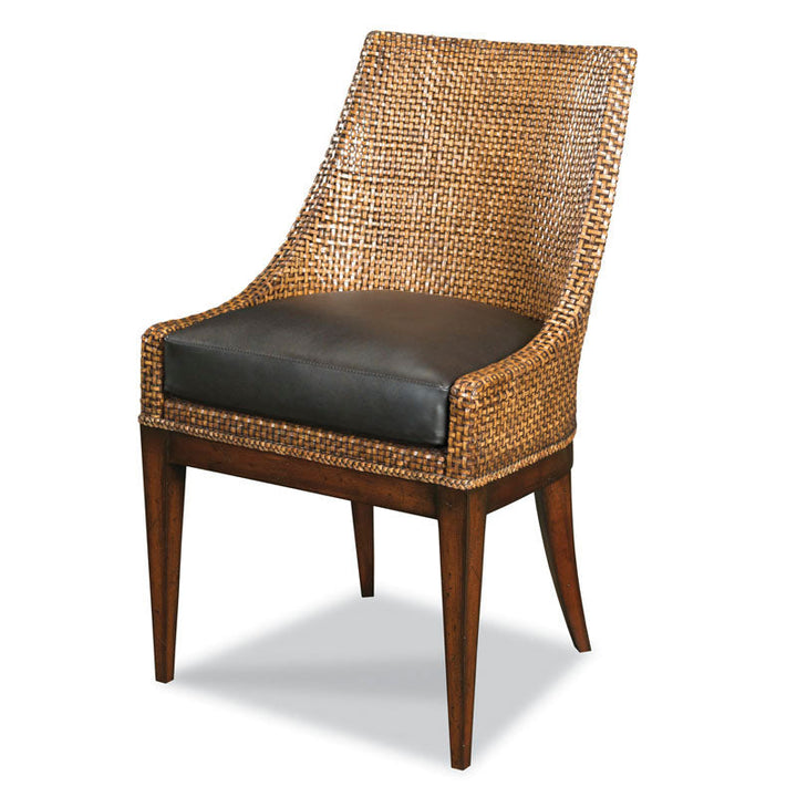 Woven Leather Chair-Woodbridge Furniture-WOODB-7178-03-Lounge Chairs-1-France and Son