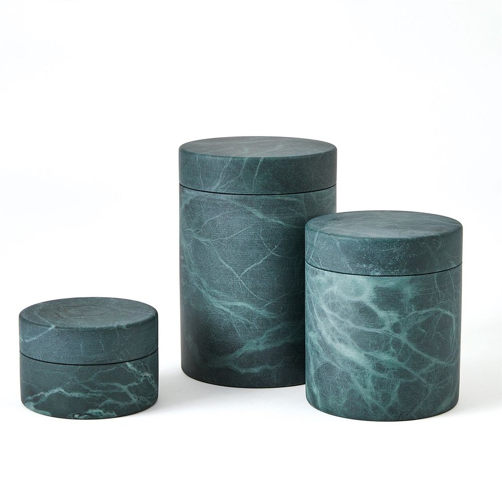 Boxes Cilindro Alabaster Box-Black/Green-Med