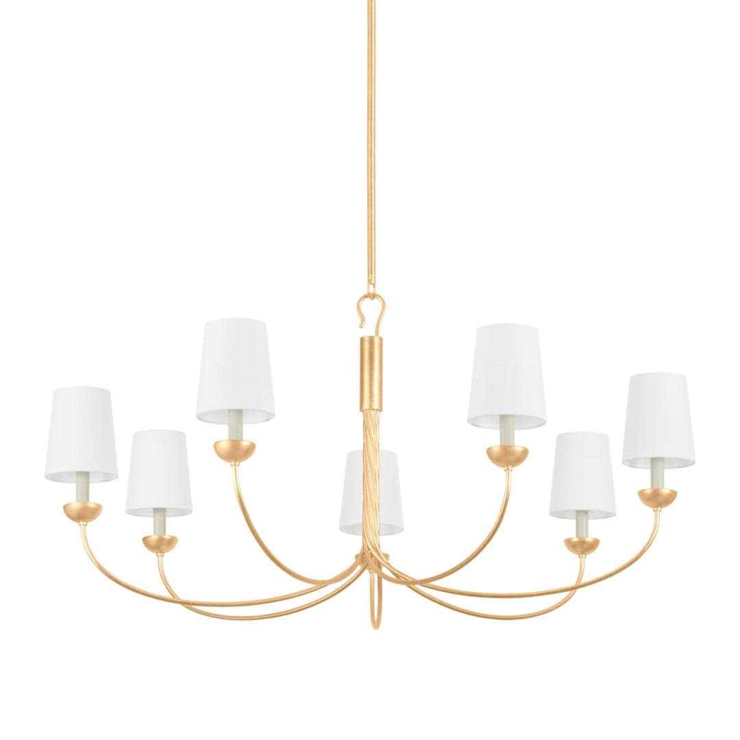 Montpelier Chandelier-Hudson Valley-HVL-5307-VGL-Chandeliers7 Light-Vintage Gold Leaf-4-France and Son