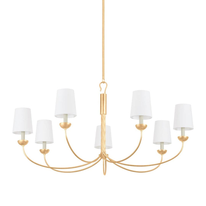 Montpelier Chandelier-Hudson Valley-HVL-5307-VGL-Chandeliers7 Light-Vintage Gold Leaf-4-France and Son