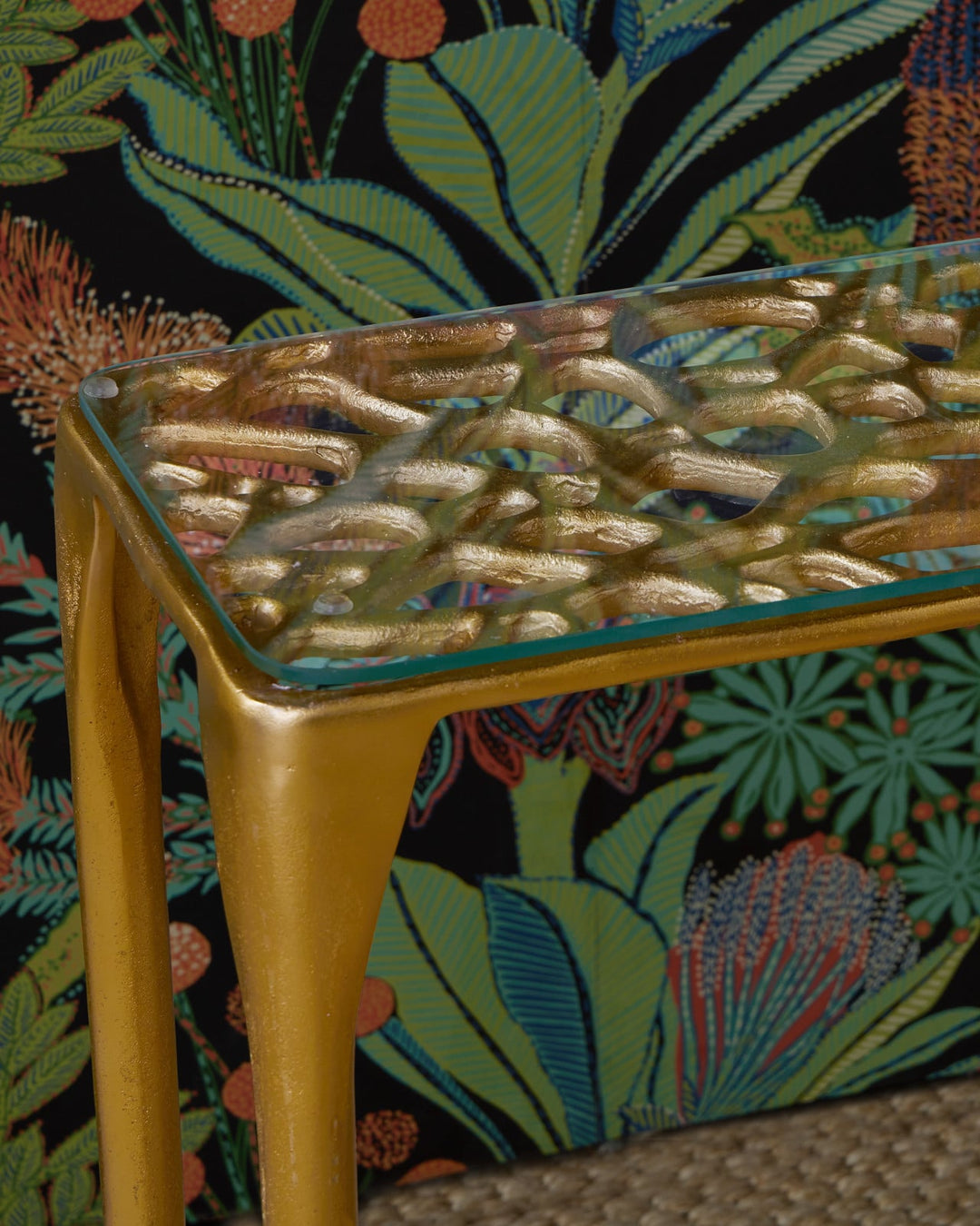 Console Tables Honeycomb Gold Console Table
