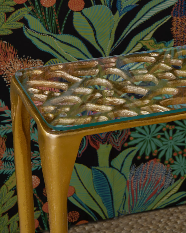 Console Tables Honeycomb Gold Console Table