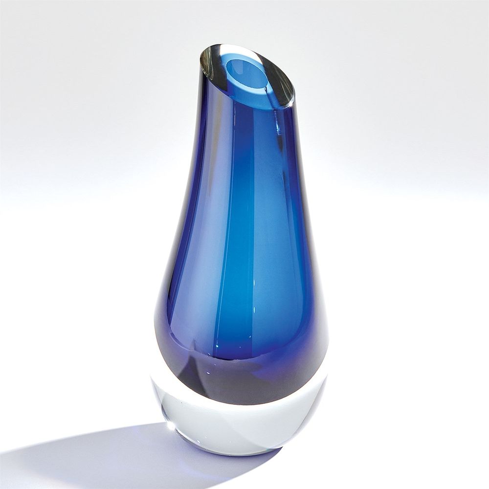 Vases Slant Vase-Blue-Sm