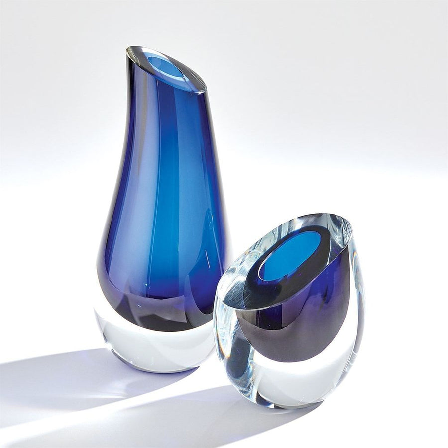 Vases Slant Vase-Blue-Sm