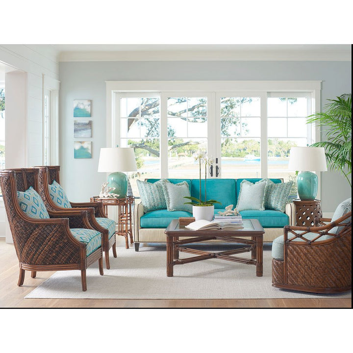 Hibiscus Round Accent Table - Caribbean Sunset