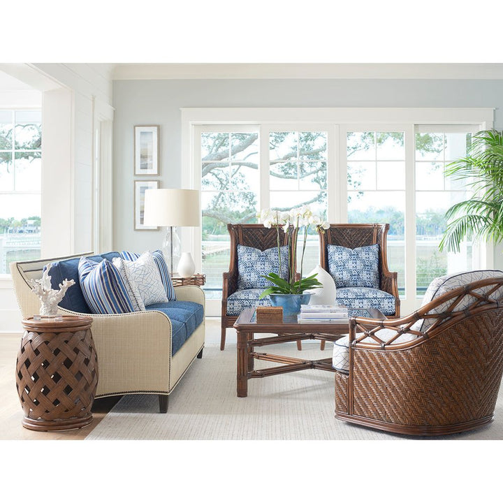 Hibiscus Round Accent Table - Caribbean Sunset