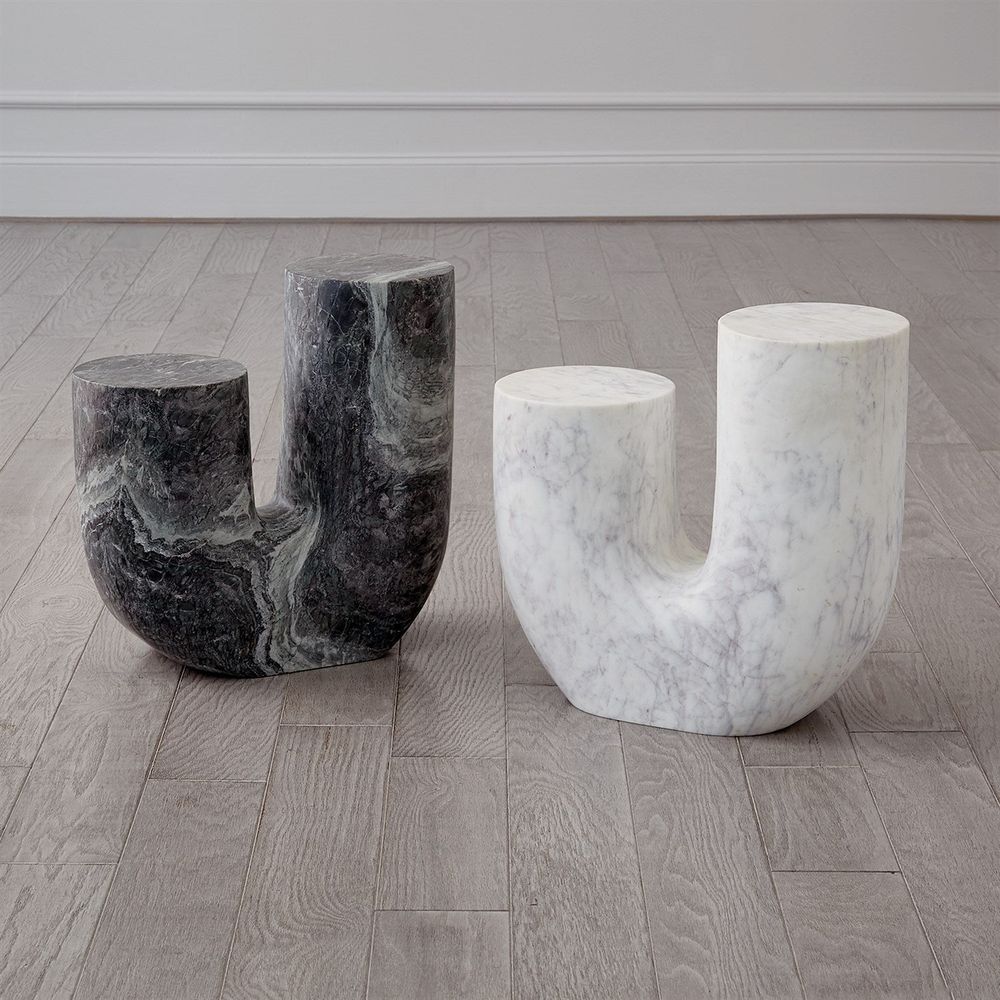 Side Tables Marble Tube Table-White