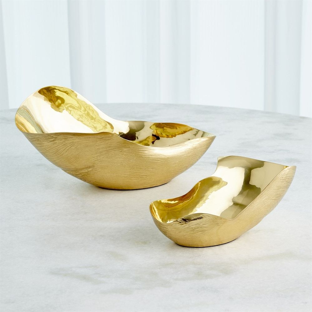 Bowls Free Form Bowl-Brass-Lg