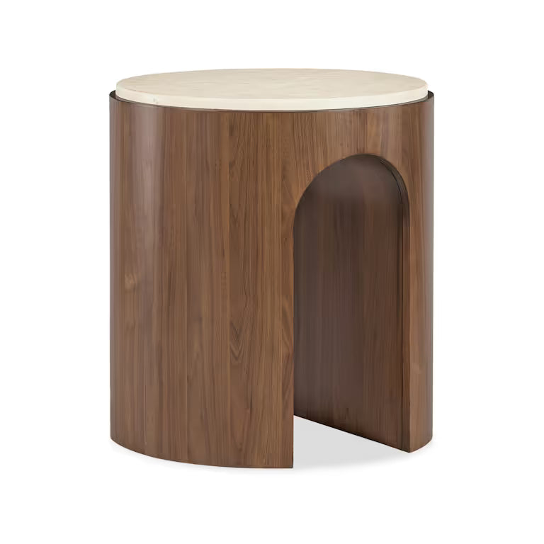 Eleana Round End Table - Rounded Archway Base Design