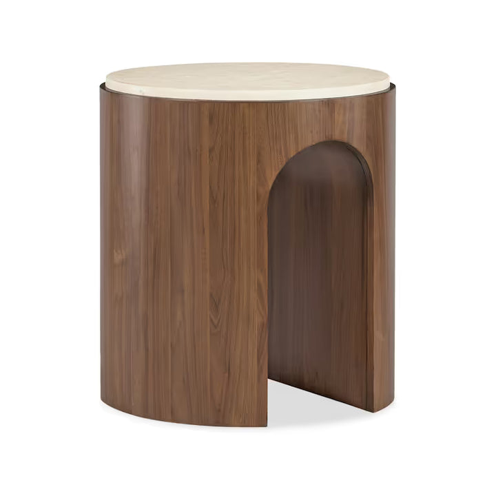 Eleana Round End Table - Rounded Archway Base Design