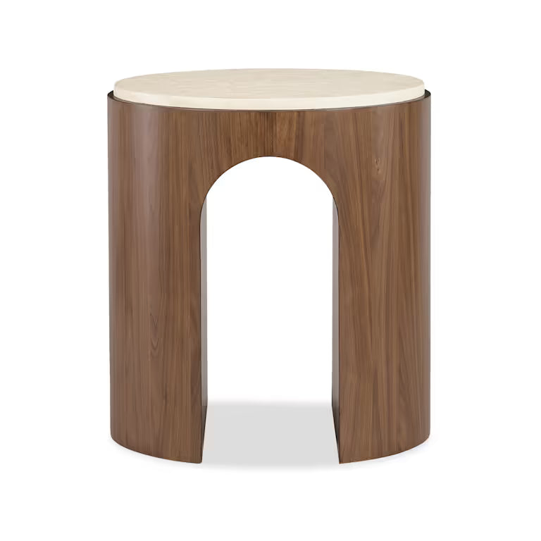 Eleana Round End Table - Rounded Archway Base Design