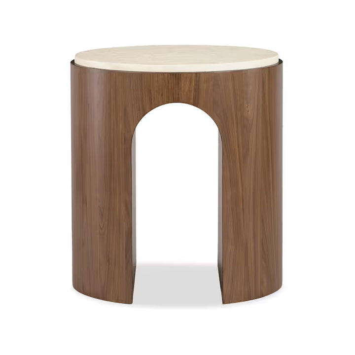 Eleana Round End Table - Rounded Archway Base Design