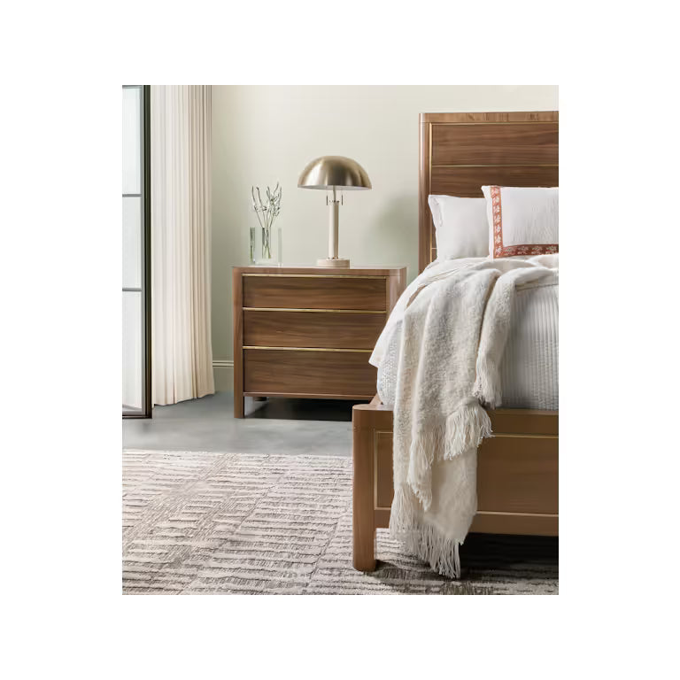 Eleana Three Drawer Nightstand - Medium Wood