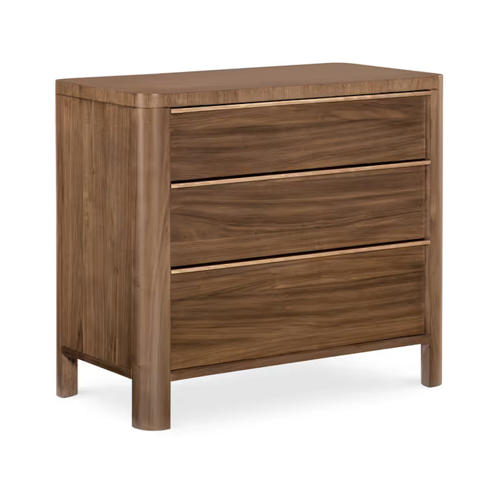 Eleana Three Drawer Nightstand - Medium Wood
