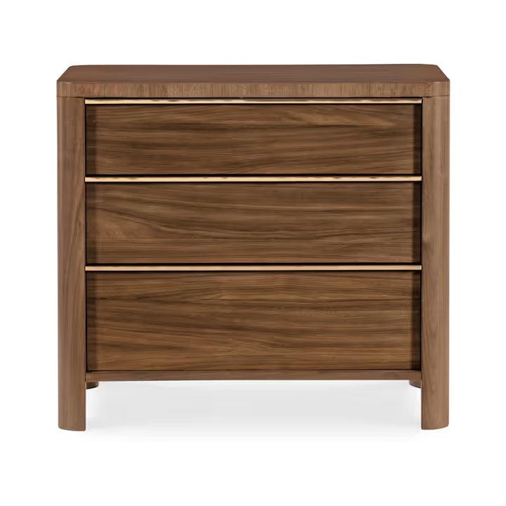 Eleana Three Drawer Nightstand - Medium Wood