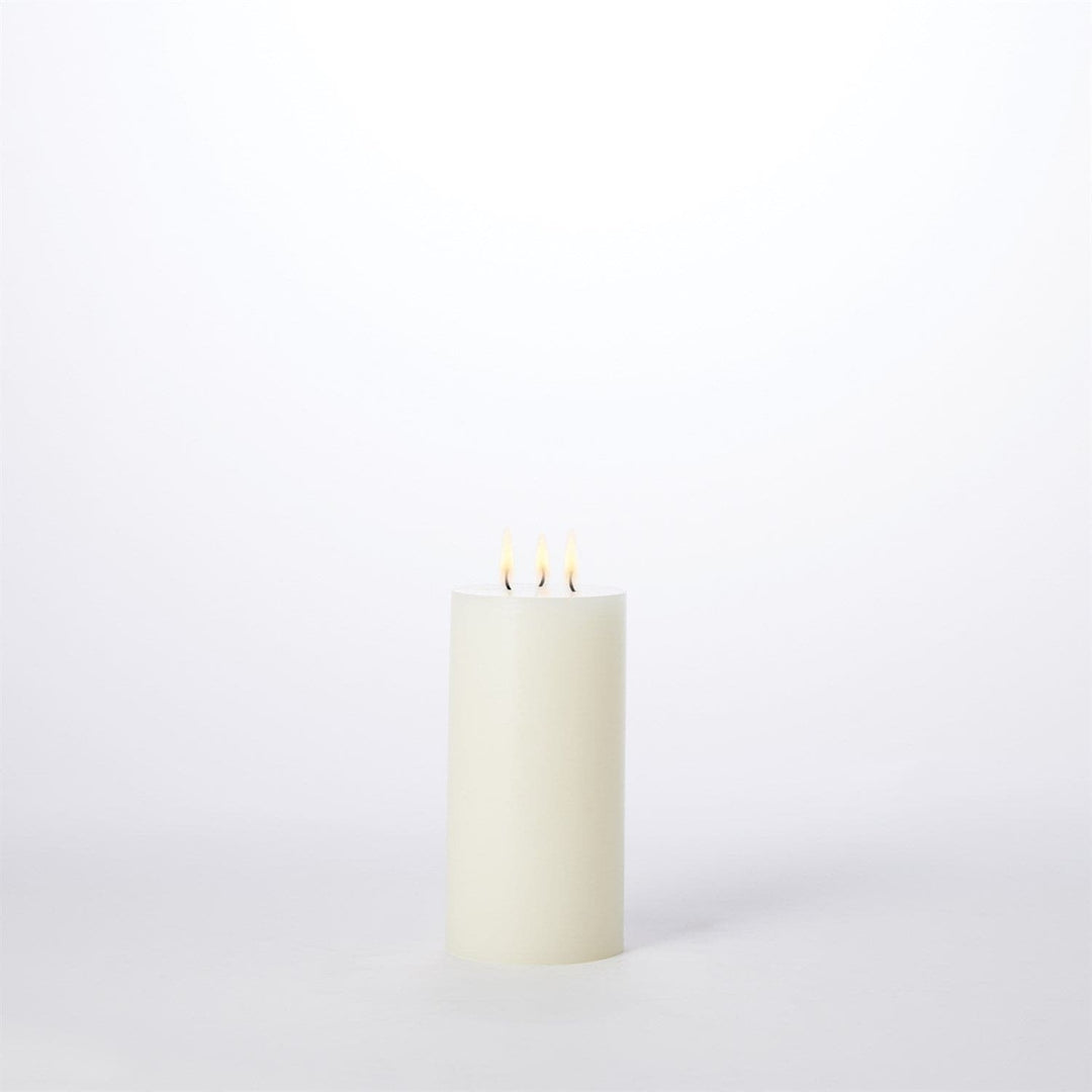 3 Wick Pillar Candle - Unscented-Global Views-GVSA-5157-Candle Holders5"-5 x 10-7-France and Son