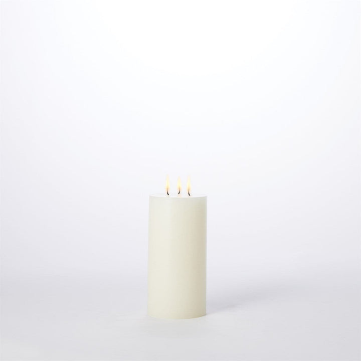 3 Wick Pillar Candle - Unscented-Global Views-GVSA-5157-Candle Holders5"-5 x 10-7-France and Son