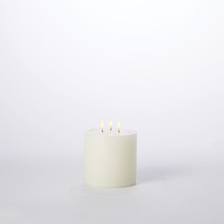 3 Wick Pillar Candle - Unscented-Global Views-GVSA-5158-Candle Holders6"-6 x 6-8-France and Son