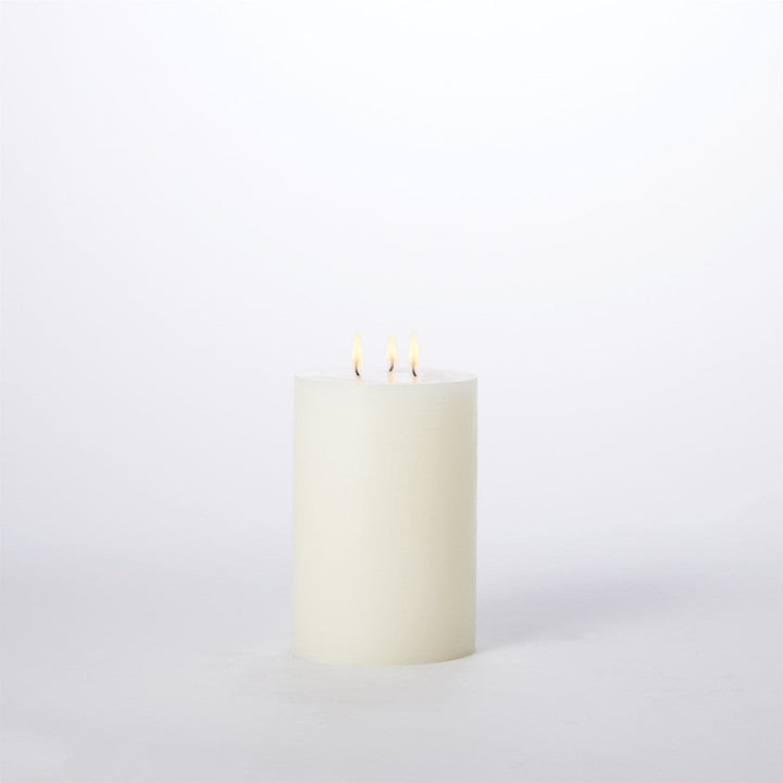 3 Wick Pillar Candle - Unscented-Global Views-GVSA-5162-Candle Holders6"-6 x 12-9-France and Son