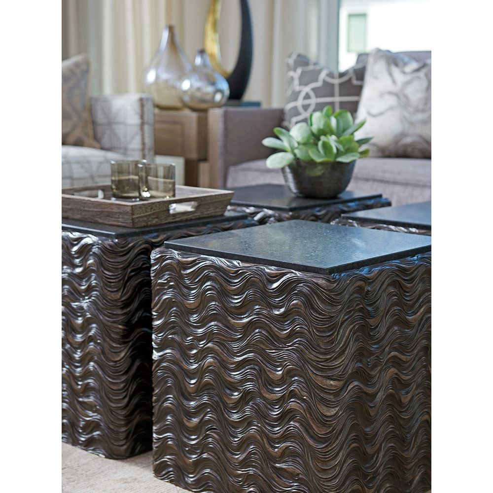 Talk Of The Town Cube End Table - Shadow Mist