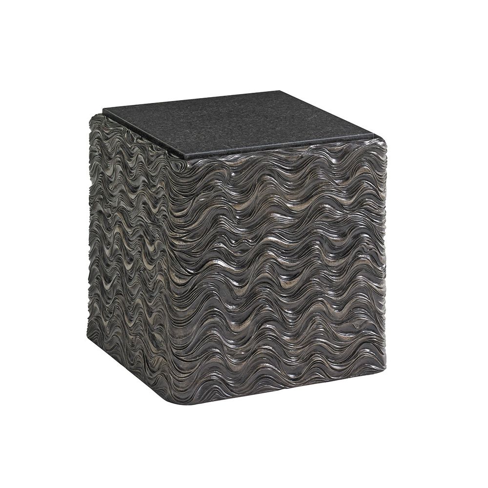 Side Tables Talk Of The Town Cube End Table - Shadow Mist