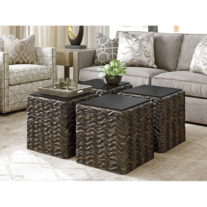 Talk Of The Town Cube End Table - Shadow Mist