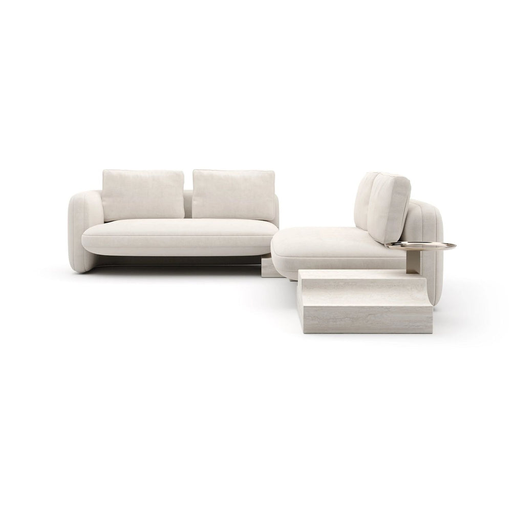 Alternate view of Overlap Wedge Sectional 144 in ivory and off-white.