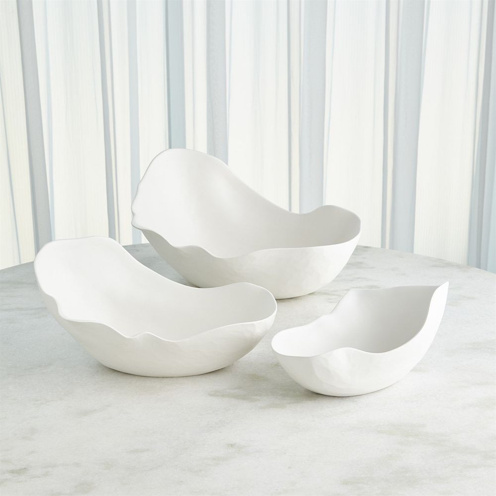 Horn Bowl-Matte White-Sm