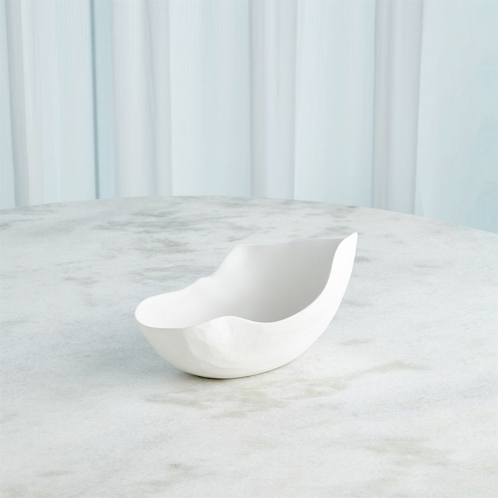 Horn Bowl-Matte White-Sm