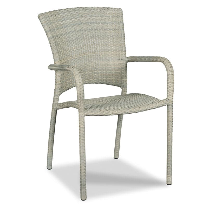 Café Outdoor Stacking Chair-Woodbridge Furniture-WOODB-O-7276-71-Dining ChairsFloral Gray-2-France and Son