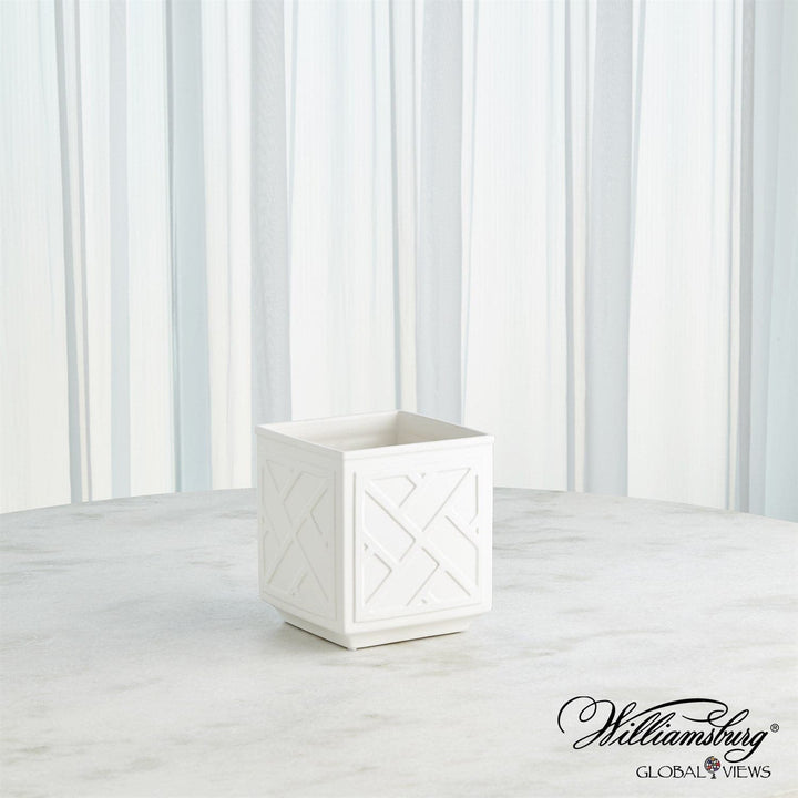 Chinoiserie Collection-Global Views-GVSA-4.10041-DecorBasic-Planter-Matte White-10-France and Son