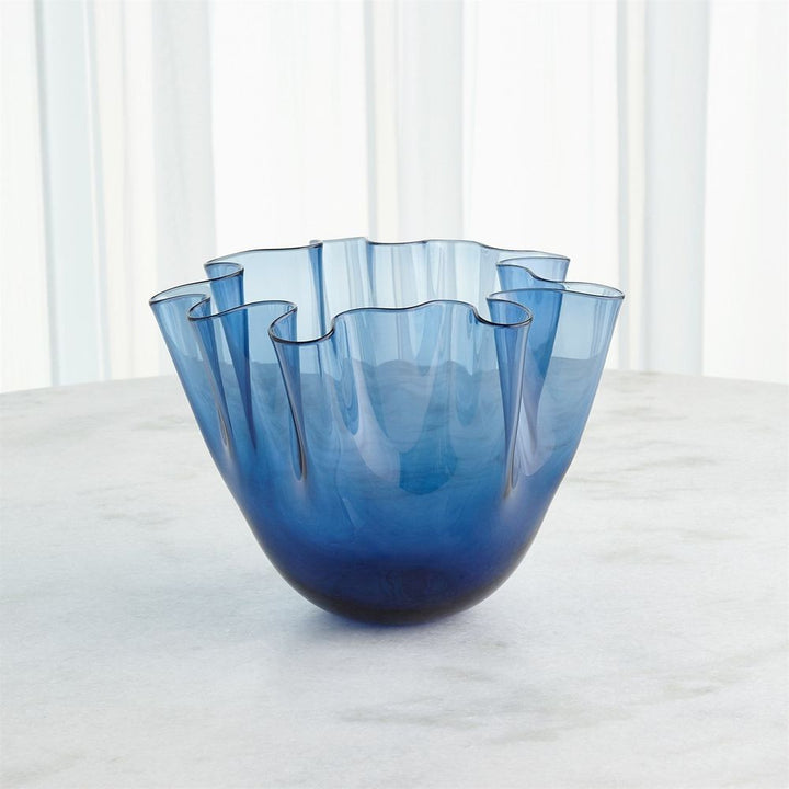 Handkerchief Vase-Blue-Lg