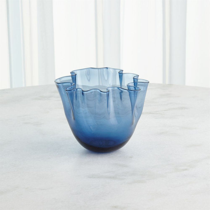 Handkerchief Vase-Blue-Lg
