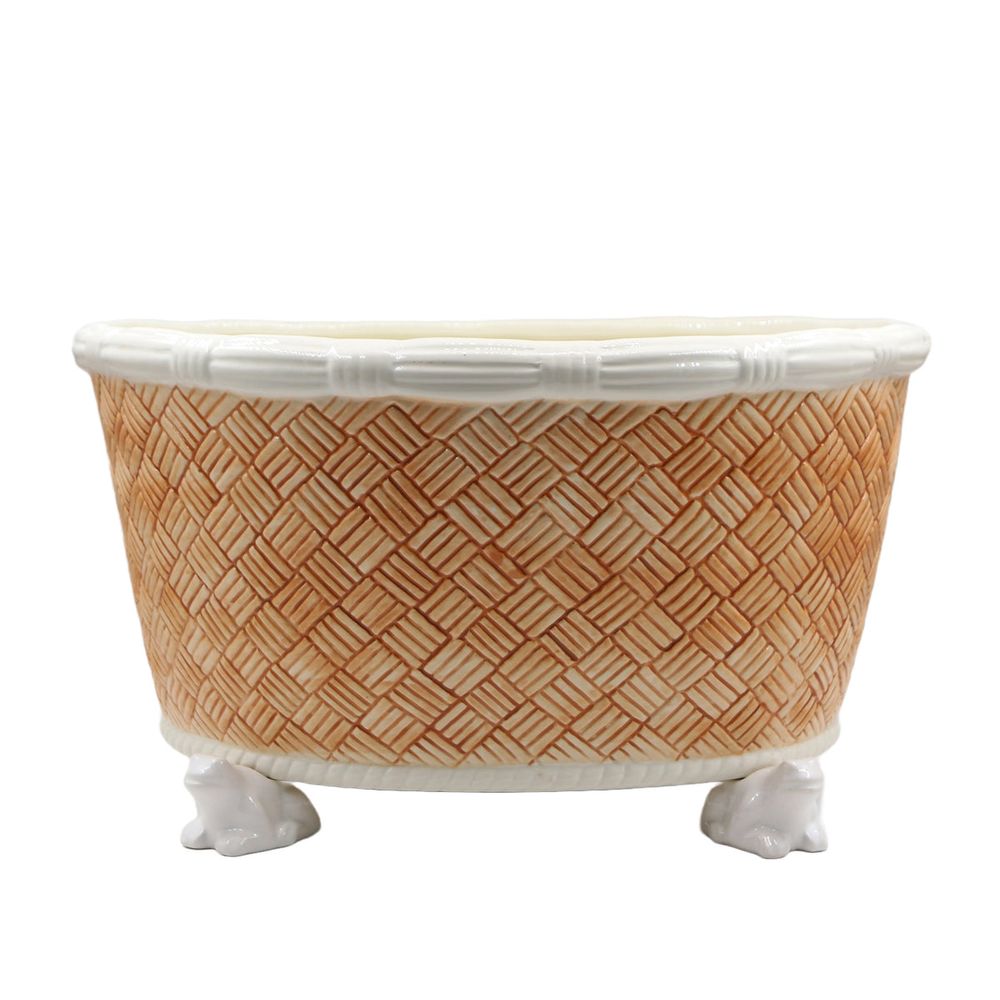Decorative Objects Basket Weave Centerpiece, Sepia