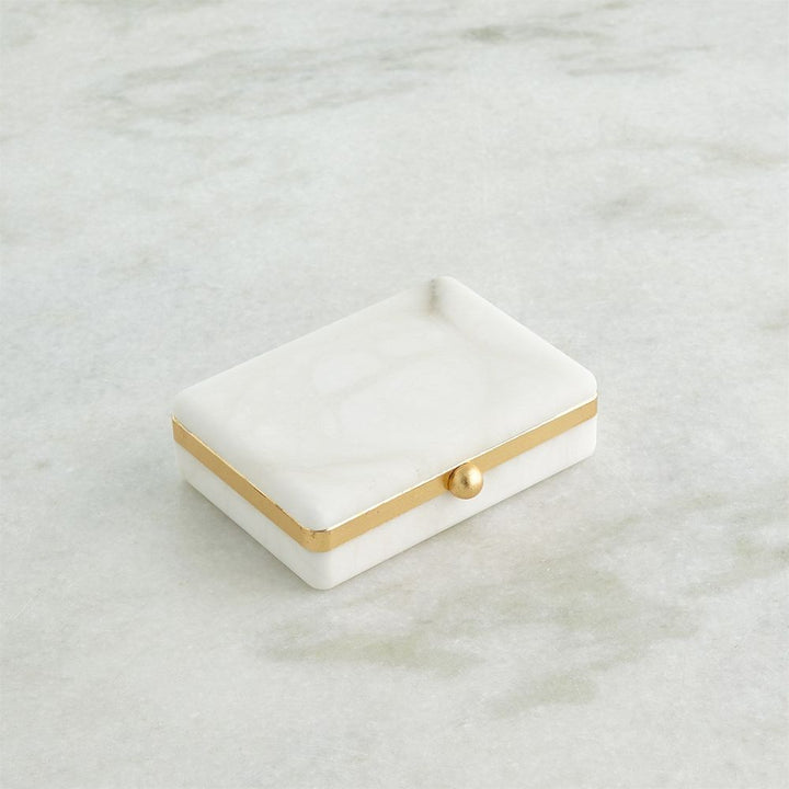 Boxes Gold Band Swivel Alabaster Box-Lg