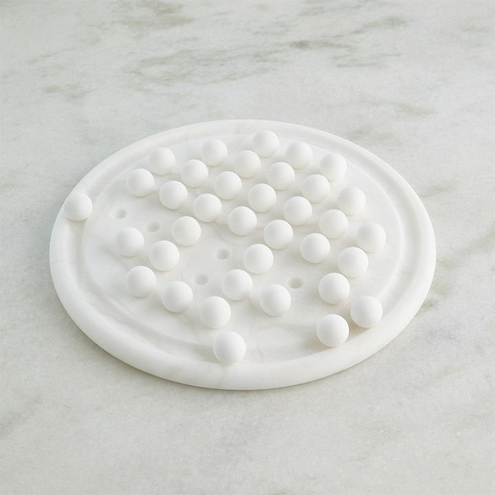 Games Alabaster Solitaire Game Set-White