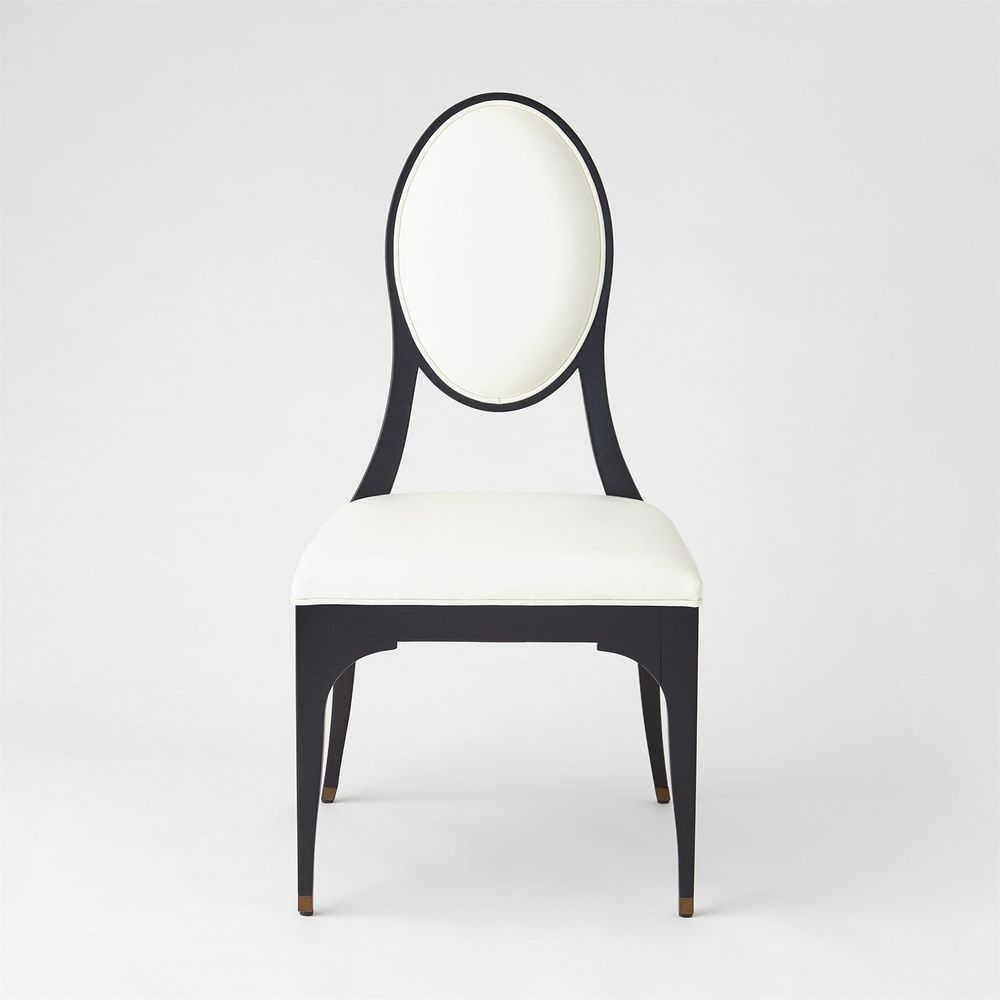 Dining Chairs Harlow Chair - Black w/ White Leather