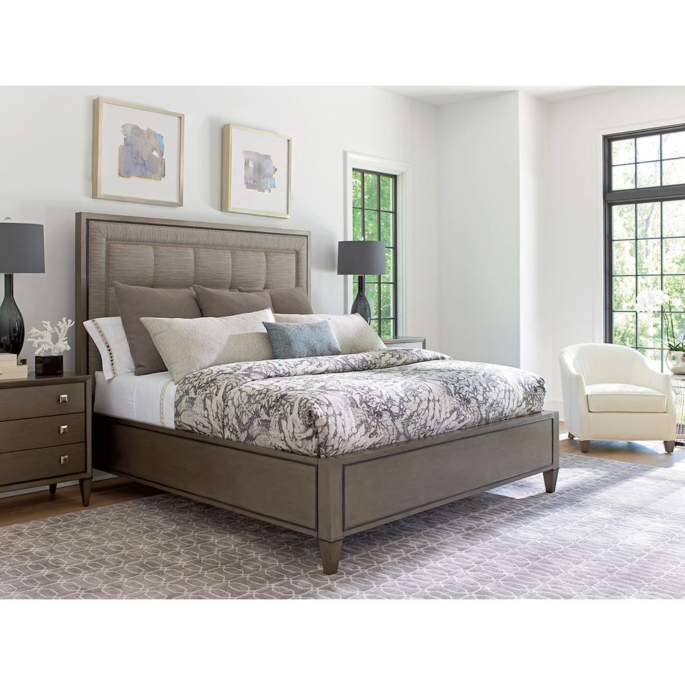 Beds St. Tropez Upholstered Panel Bed 6/6 King - Platinum