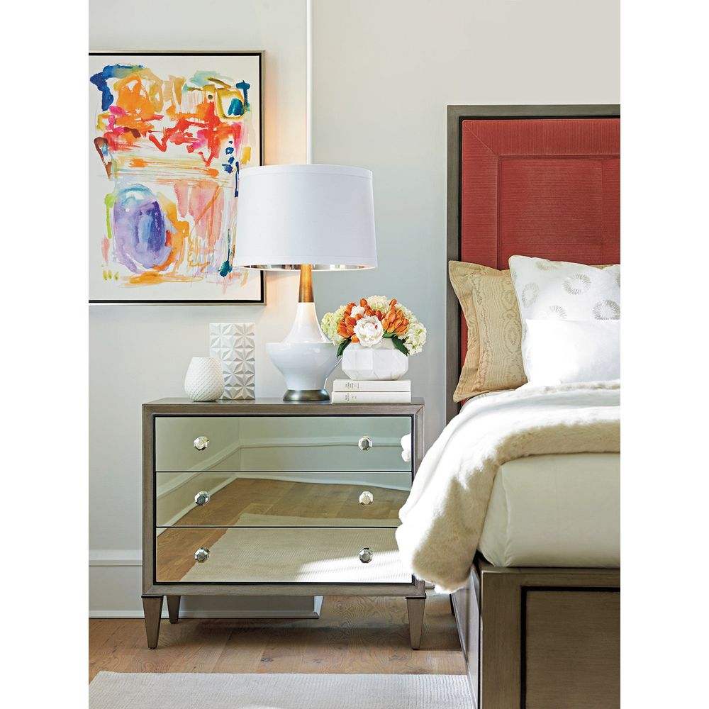 Nightstands Divonne Mirrored Nightstand - Platinum