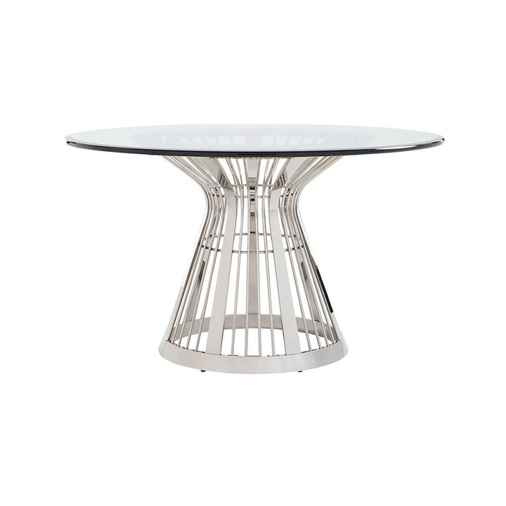Dining Tables Riviera Stainless Dining Table With 54 Inch Glass Top - Platinum